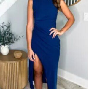 Abercrombie Draped High Neck Midi Dress